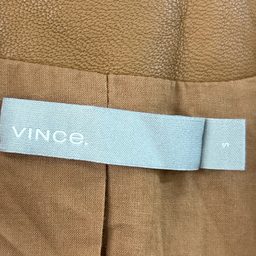 Vince chestnut Brown 100% Leather Jacket - Picture 7 of 10